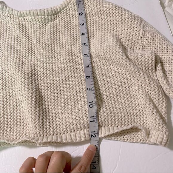 L.A. Hearts Pacsun Sea Breeze Open Stitch knit Sweater ivory cotton beachy XS - Picture 4 of 9